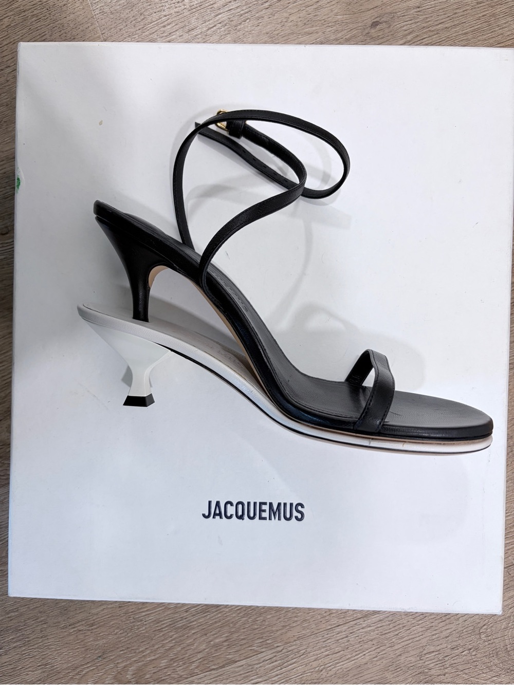 Jacquemus Les Doubles Sandals Ankle strap black and white